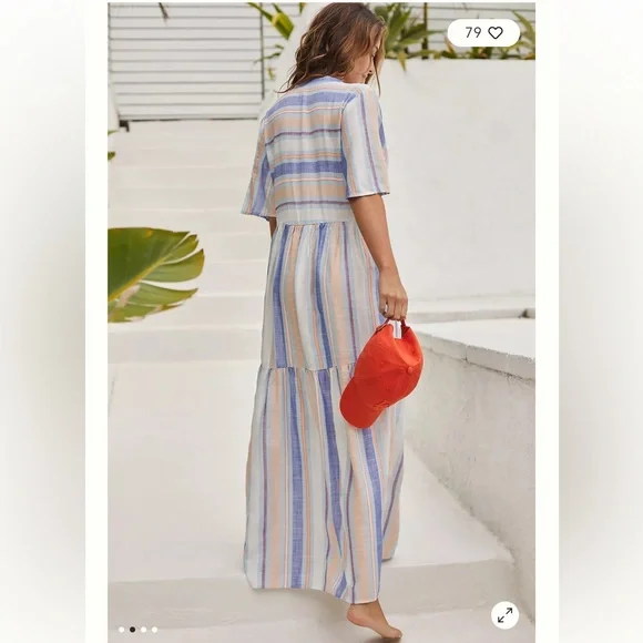 NWT Anthropologie The Kallie Flowy Maxi Dress - Picture 3 of 10